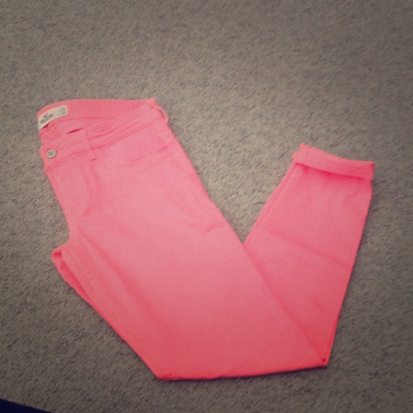 neon coral skinny jeans!!!!!