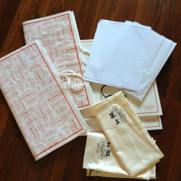 Authentic Coach Dust bag & empty shopping bag