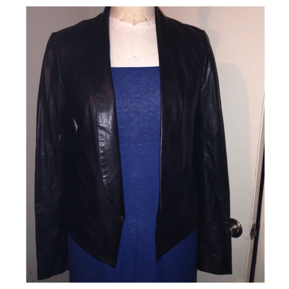 Vince black leather jacket