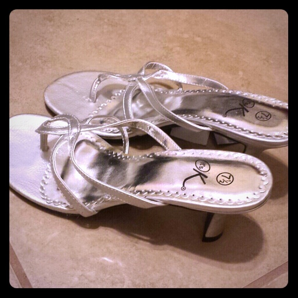 Silver 2 inch heels NWT