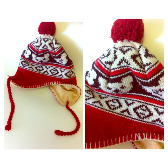 Dark Red Bear Beanie!