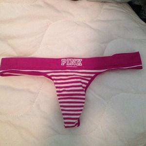 Pink yoga extra low rise thong