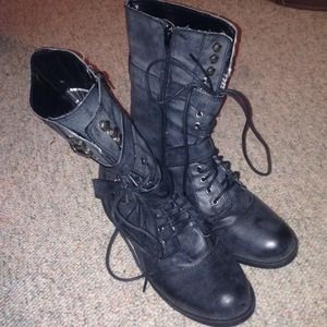 GBYGUESS black combat boots