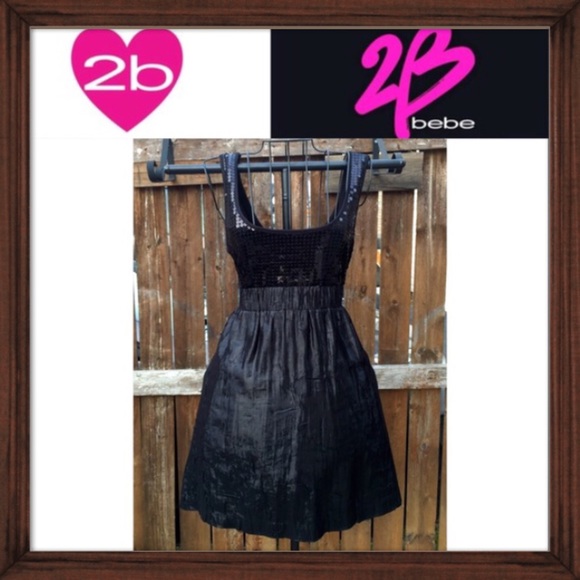 2B Bebe  Black sequin Cocktail Dress