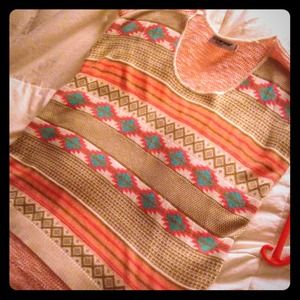 Pink Aztec woven top