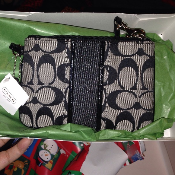 NWT coach wristlet black and grey