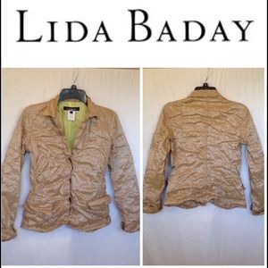 🌟HOST PICK🌟LIDA BADAY Tan Metal Crinkled Blazer