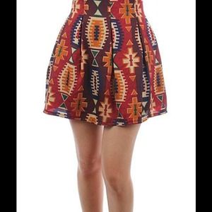 Ganado Print Skater Skirt
