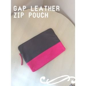 Gap Colorblocked Leather Zip Pouch
