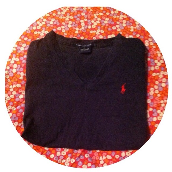 Navy blue Ralph Lauren v-neck tee