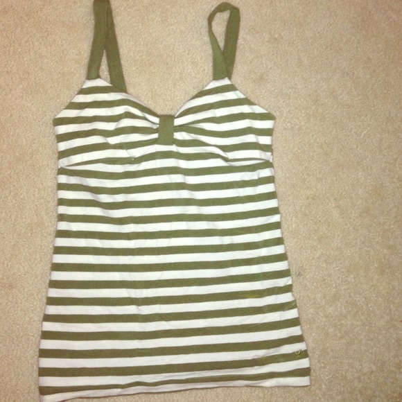 American Eagle Olive Green/White Tank