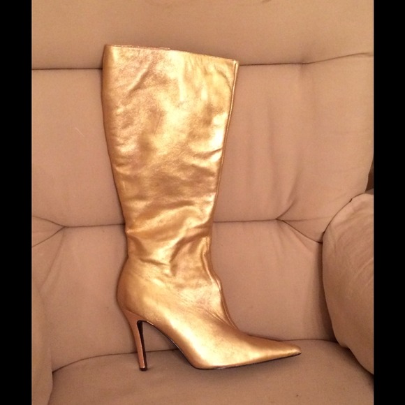 Colin Stewart-Victoria Secret Gold Metallic Boots