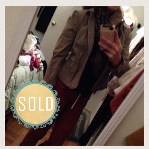 Olive Green Jacket with small Peplum flare