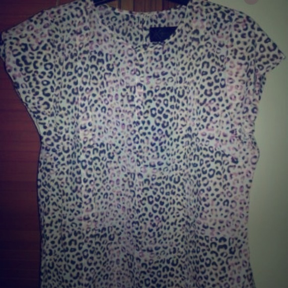 Kardashian kollection pink cheetah print blouse