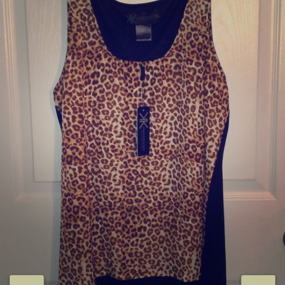 Kardashian kollection cheetah tank