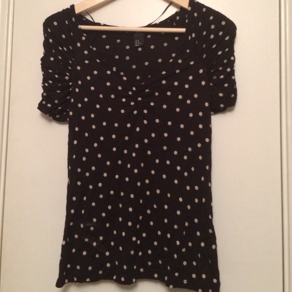 Black w/ Cream Polka Dot Top!
