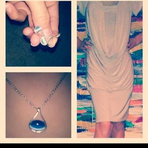 Dress, necklace, and earrings :)