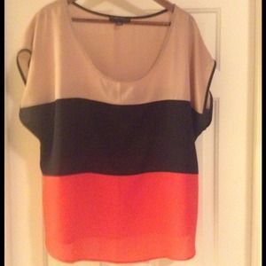 Color Bloch chiffon top
