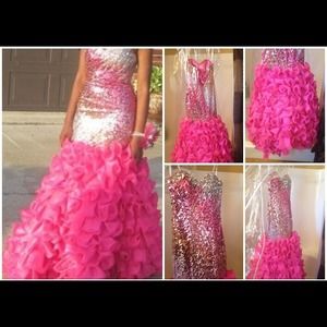 Party Time Formals Strapless Mermaid Gown