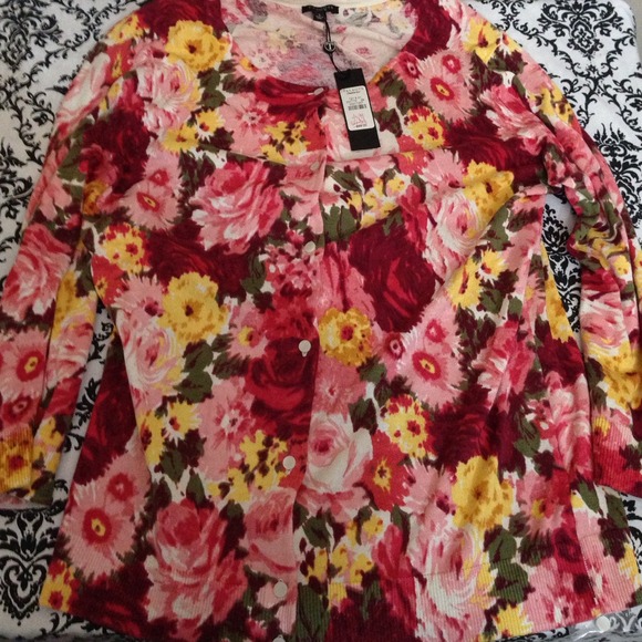Talbots floral cardigan