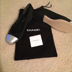 Black Chanel flats