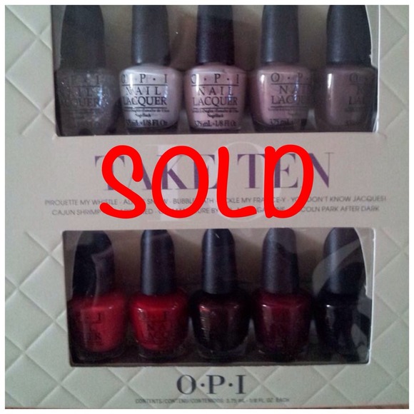 SOLD!! OPI nail lacquer 10 piece set.
