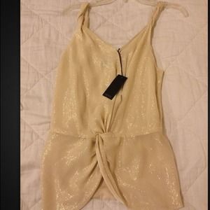 Nwt greylin twist front silk tank -large