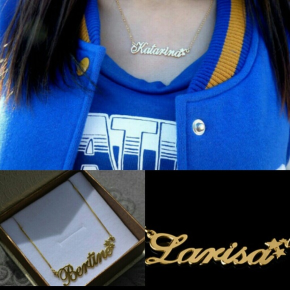 24K Gold Plated Alegro with Stars Name Necklace