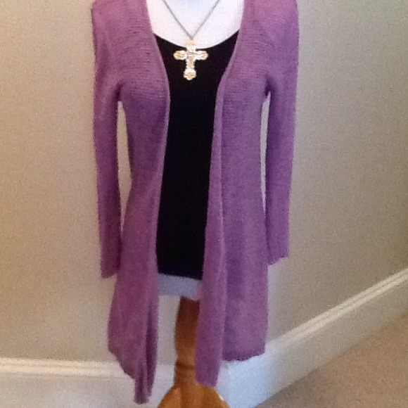 Size Medium Soft, Violet Colored  Long Cardigan.