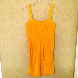Marc by Marc Jacobs Yellow Pleated Bustier Dress