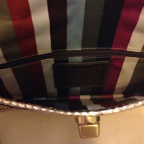 Coach Metallic Gold Python Clutch - Picture 2 of 4