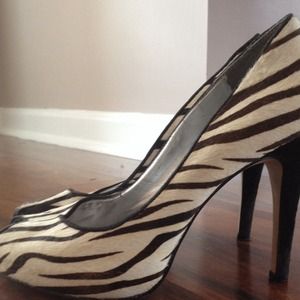 Zebra haired guess heels!