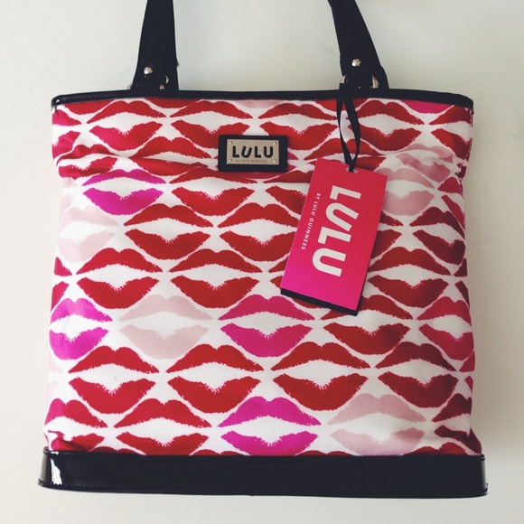 Lulu Guinness Lipstick Purse Handbag Red Pink