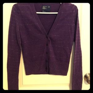 Lovely purple with glitter stripes sm AE cardigan