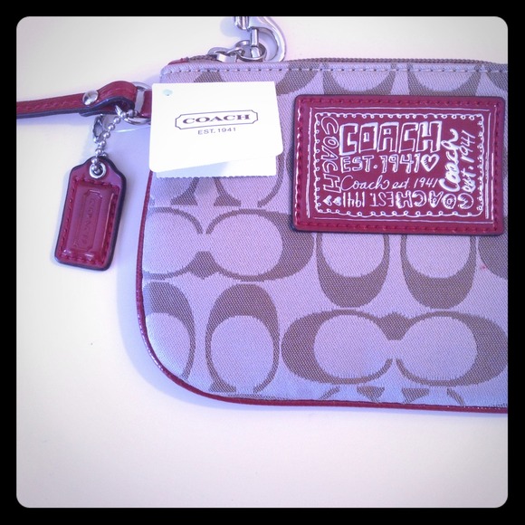 Small Coach Signature Wristlet