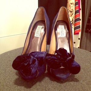 Stunning Navy Suede Badgley Mischka Heels