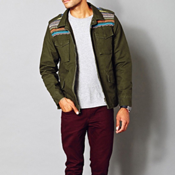 F21 MEN OLIVE CASUAL JACKET
