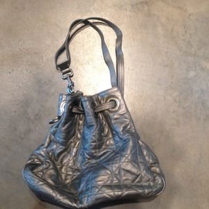 Christian Dior metallic pewter handbag