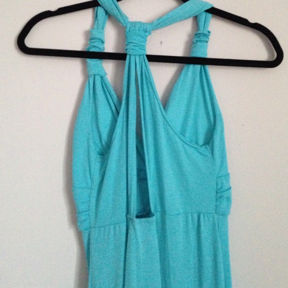 Gorgeous Blue Maxi Dress with Unique Back - Picture 2 of 4