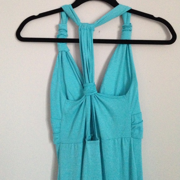 Gorgeous Blue Maxi Dress with Unique Back - Picture 3 of 4