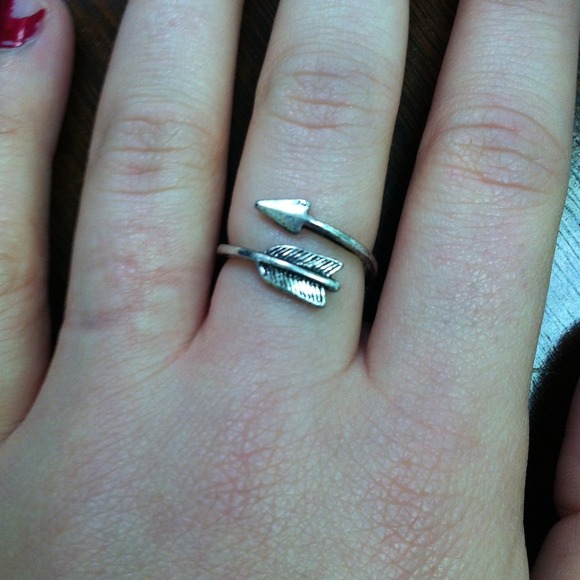 Silver arrow ring.