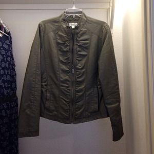 Green leather jacket