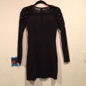 Gorgeous Black Forever 21 Sheer Mesh Top Dress