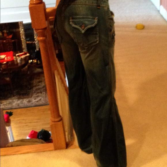 Wide legged blue jeans!