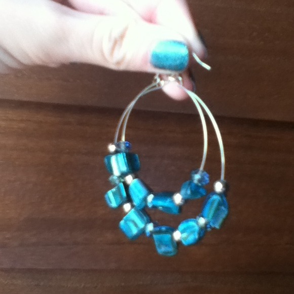 Turquoise hoops - Picture 2 of 2