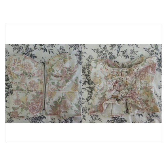 Lulus Floral Crop Top in White