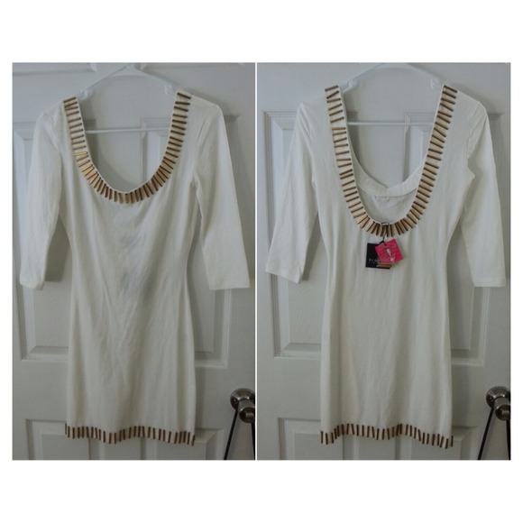 NASTYGAL Gold Rush Dress in White