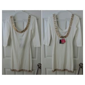 NASTYGAL Gold Rush Dress in White