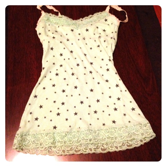 XS Mint Green w/ stars tank with built in bra