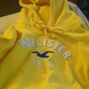 Yellow Hollister Hoodie Sz Large